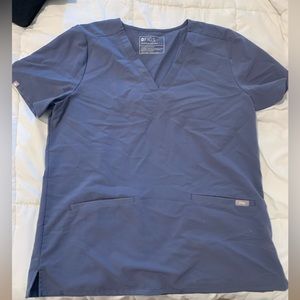 Figs Casma three pocket scrub top space navy